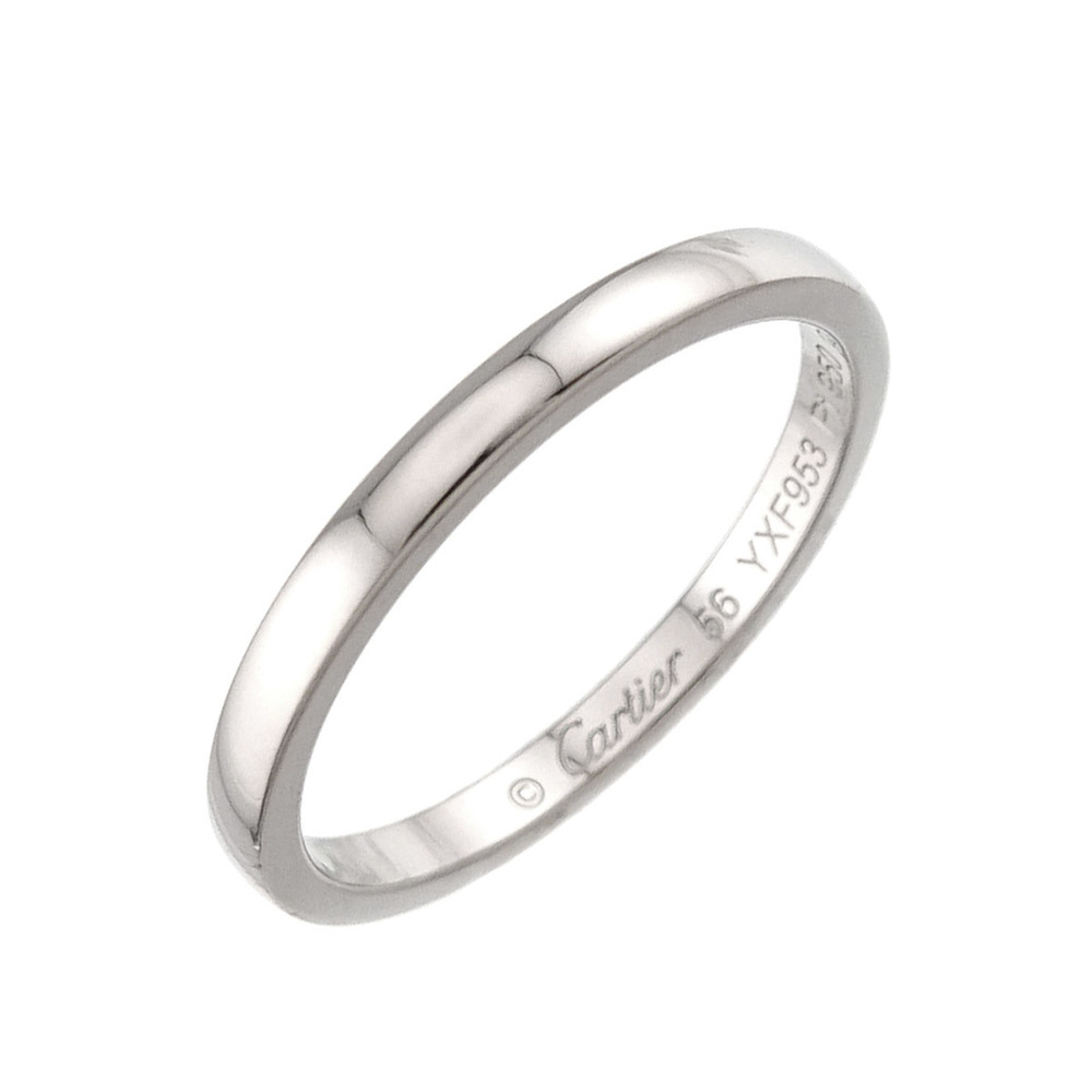 Cartier Ballerine Ring #56, 2mm wide, Platinum.